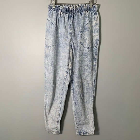 Vintage Gitano stone light wash pull on elastic waist high rise tapered leg jean - Picture 1 of 9